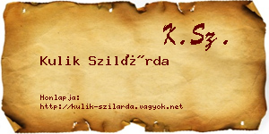 Kulik Szilárda névjegykártya