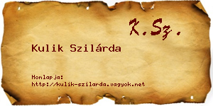 Kulik Szilárda névjegykártya